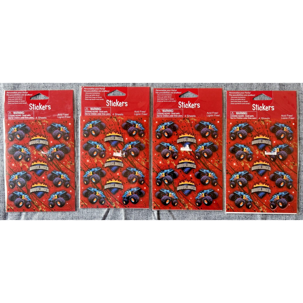 Creative Converting Mudslinger Sticker Sheets Lot of 4 #23